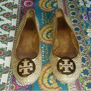 Tory Burch Reva Flats, Gold Lurex
